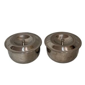 Vollrath Stainless Steel Serving Bowls with Lids Set 2 Vintage 6835 Kitchenware